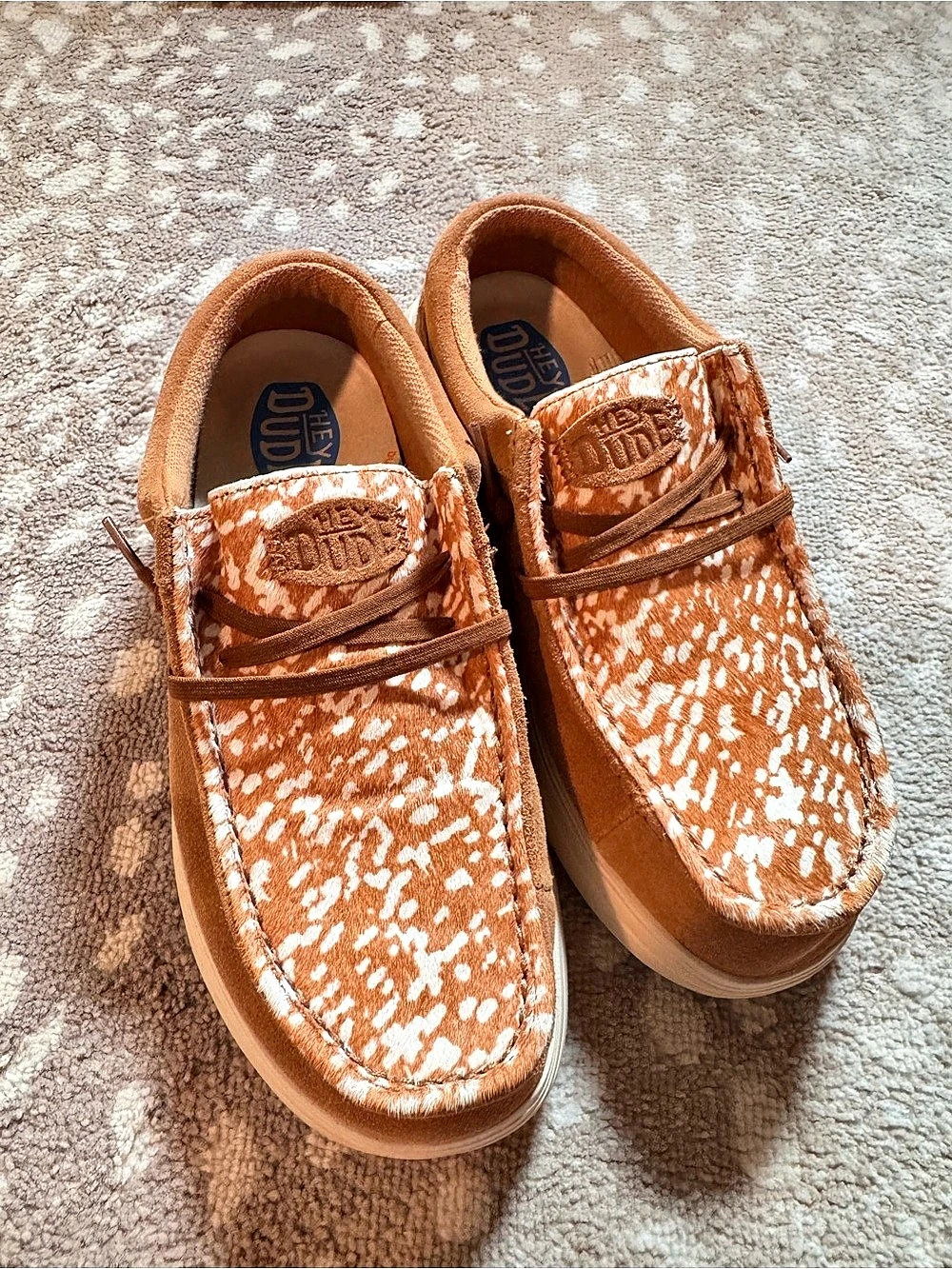 HEYDUDE Brown & White Sneakers